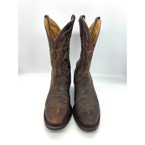 Laredo Maddie Women's Brown Leather Round Toe Cowboy Western Boots Size 7.5 - Picture 3 of 8
